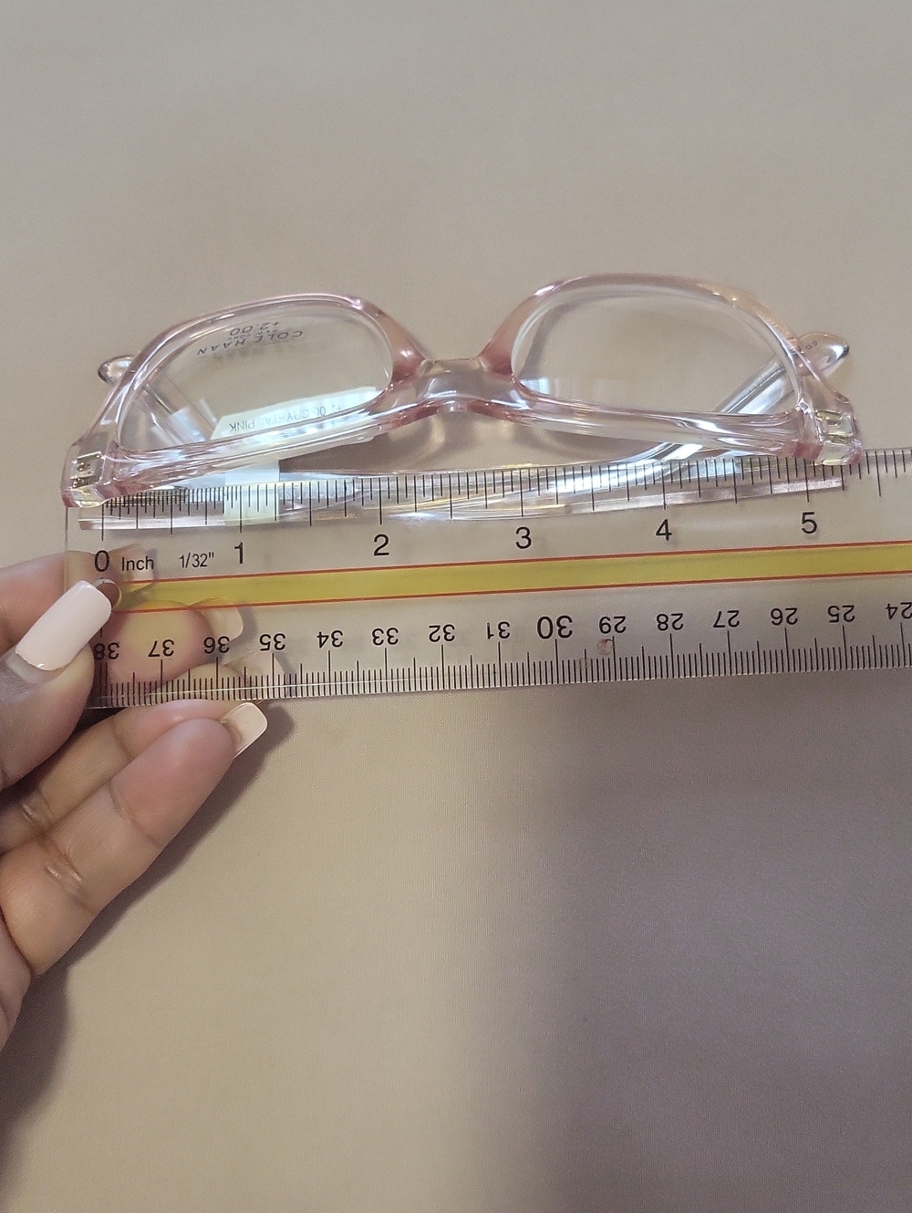 Cole Haan Crystal Pink Rectangular Eyeglasses - Picture 6 of 11